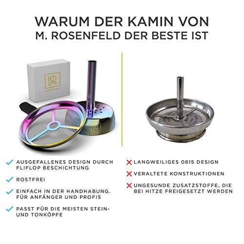 M. ROSENFELD Shisha Kaminaufsatz 8cm Flic-Flac – edler Kamin für Tonkopf, Silikonkopf, Keramikkopf, Steinkopf, Kaminkopf… – Bild 3