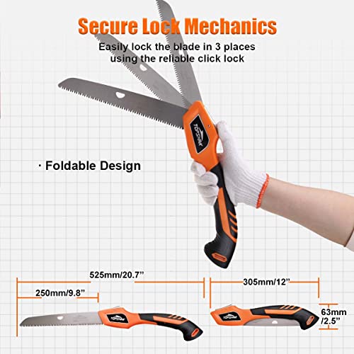 10 Inch Folding Hand Saw for Wood Cutting Hand Pruning Saws with Hard Teeth SK-5 Steel - Image 5