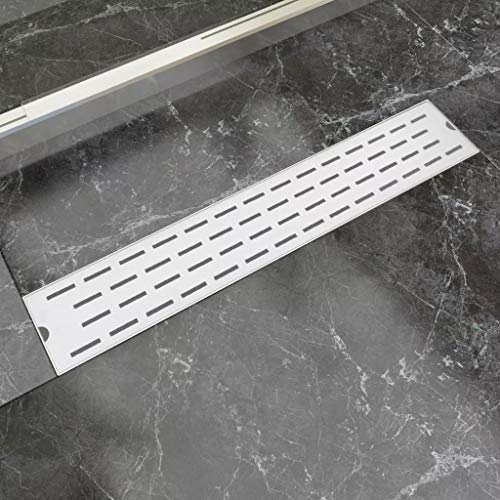 ARKEM Canaletta di Drenaggio per Doccia Lineare 630x140 mm in Acciaio,Canalina di scarico in acciaio inox，scarico a pavimento con pannello 2in1piastrellabile，Canale doccia con dispositivo deodorante e