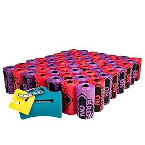 Odor Control Dog Poop Bags and Dispenser | Strong, Leak Proof Dog Waste Bags | Triple Berry Scent | 9 x14 Inches, 900 Waste Pickup Bags (3203940074)