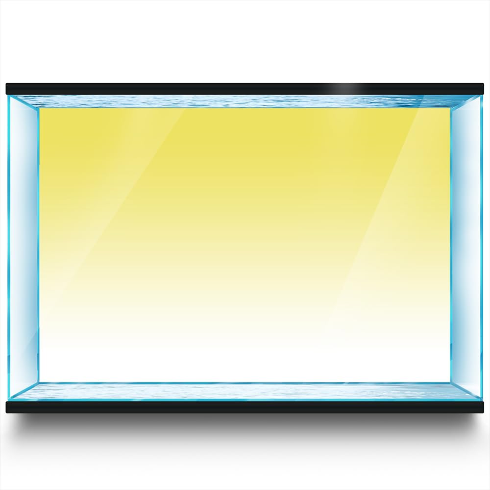 LYYAB Yellow White ​Gradient Aquarium Background Stickers - Fish Tank Reptile Terrarium Decor 120 x 40 cm / (47.2x15.6