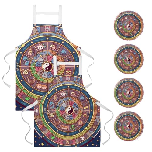 Tablier de serveuse astrologique pour le service en bistrot et restaurant
