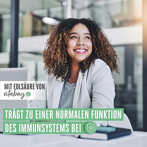 Vitabay Folsäure Tabletten Hochdosiert 1000 mcg (VItamin B9) - 240 VEGANE Tabletten - Folsäure Kinderwunsch Schwangerschaft Vitamine - für Männer - Hohe Bioverfügbarkeit - Laborgeprüft