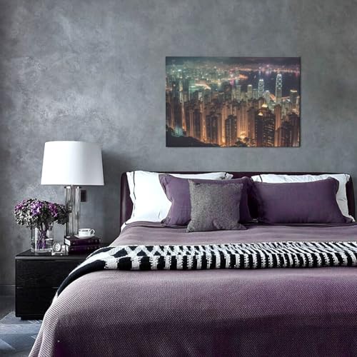 Impression sur toile de Hong Kong avec affiche décorative pour salon