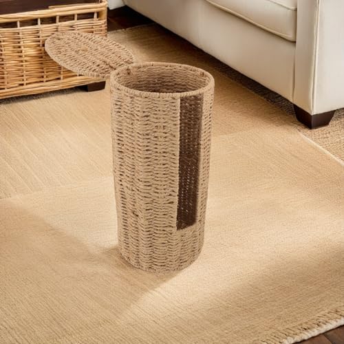 Porte-papier toilette en rotin pour une salle de bain style bohème chic - 8
