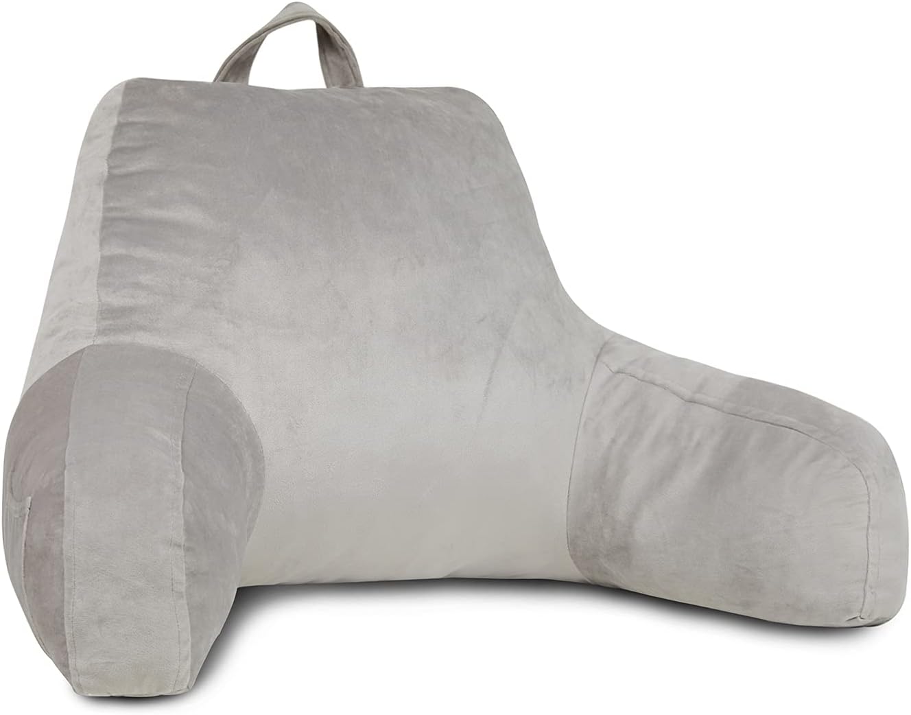 downluxe Reading Pillow Large Adult Backrest Lounge Cushion Bed Rest Pillow with Arms and Pockets, Back Support for Sitting Up in Bed (18 X 15 Inches Grey) : Home & Kitchen