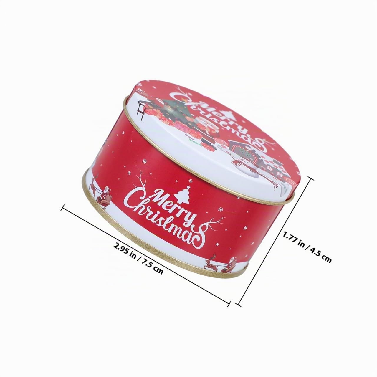 Healeved 12 StüCk Weihnachts Keksdosen Aus WeißBlech Kleine Geschenkboxen FüR Kekse SüßIgkeiten Und Pralinen Mini Aufbewahrungsboxen Mit Festlichem Design 3X3X1.8 Zoll