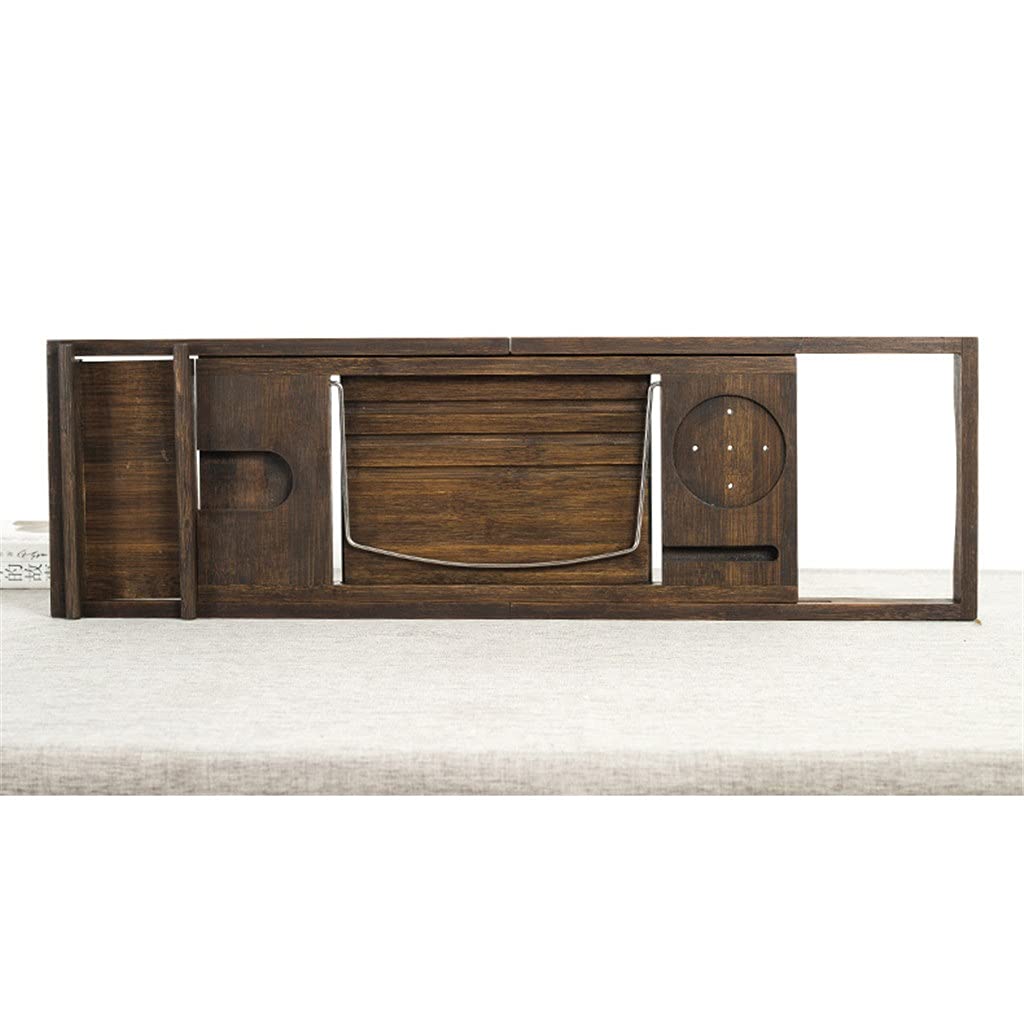 Plateau de baignoire en bambou extensible et rétractable pour accessoires de bain