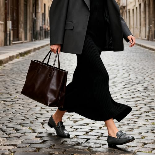 Image of MOOMMO Women Comfortable Suede Loafer Flats Round Closed Toe Slip On Penny Loafers Knitted Strap Oxford Loafer Shoes for Office Ladies Work Daily Casual Club Driver Flats Spring Elegant 4-11 M US
