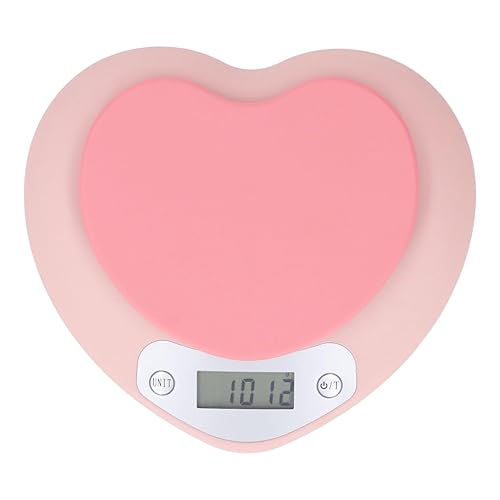 Escala de cocina digital 0.04 oz Precisión 11.0 lbs Forma de corazón Escala de alimentos recargable para cocinar hornear, Rosado