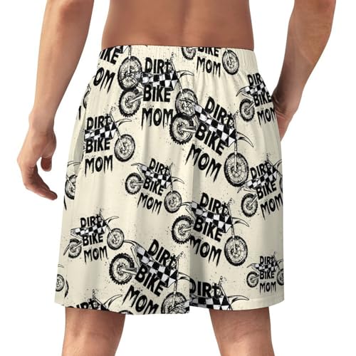 Dirt Bike Mom Men's Pajama Bottoms Lounge Pj Shorts Stretch Sleep Shorts for Home Vacation Beach3