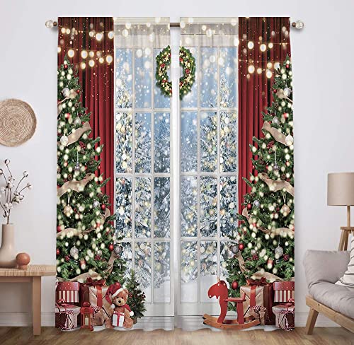 Allenjoy Christmas Window Curtains