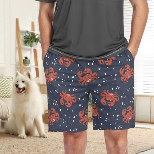 visesunny Pajama Shorts for Men Men's Pajama Bottoms Soft Sleepwear Lounge Wear pants with Pockets2