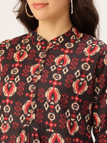 Image of feranoid Top - Mandarin Collar, 3 /4 Sleeves, Flattering Fit,Sizes (S-XXL)