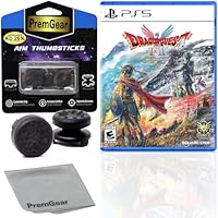 DRAGON QUEST I & II HD-2D Remake for PlayStation 5 (US Version), with PremGear ThumbSticks (2 pack: 1 High-Rise, 1 Mid-Rise) & Cleaning Cloth