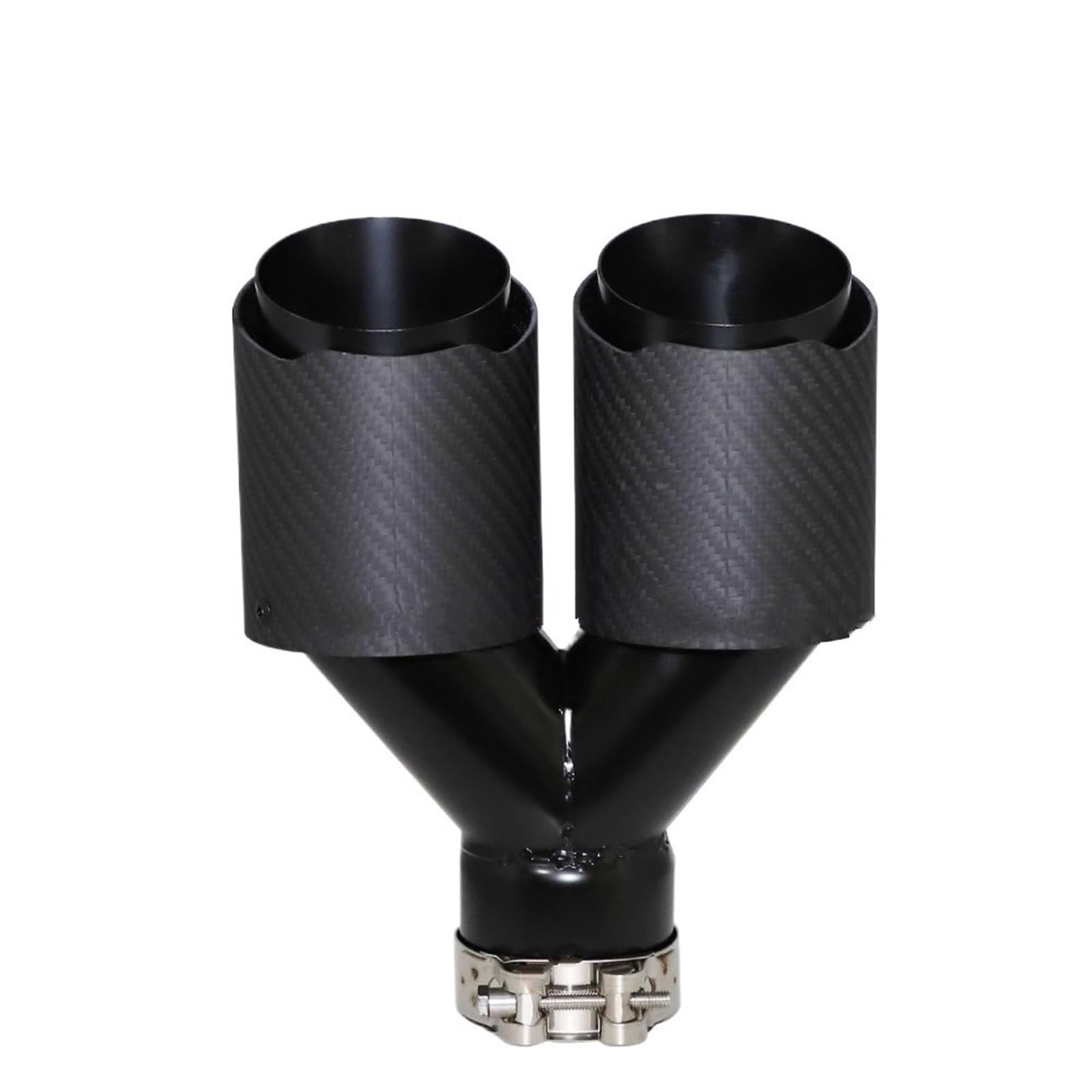 Car Silencer Samochód w kształcie litery Y matowa końcówka tłumika z włókna węglowego podwójne wyjście tłumiki rury wydechowej dekoracja dyszy(60MM-89MM)