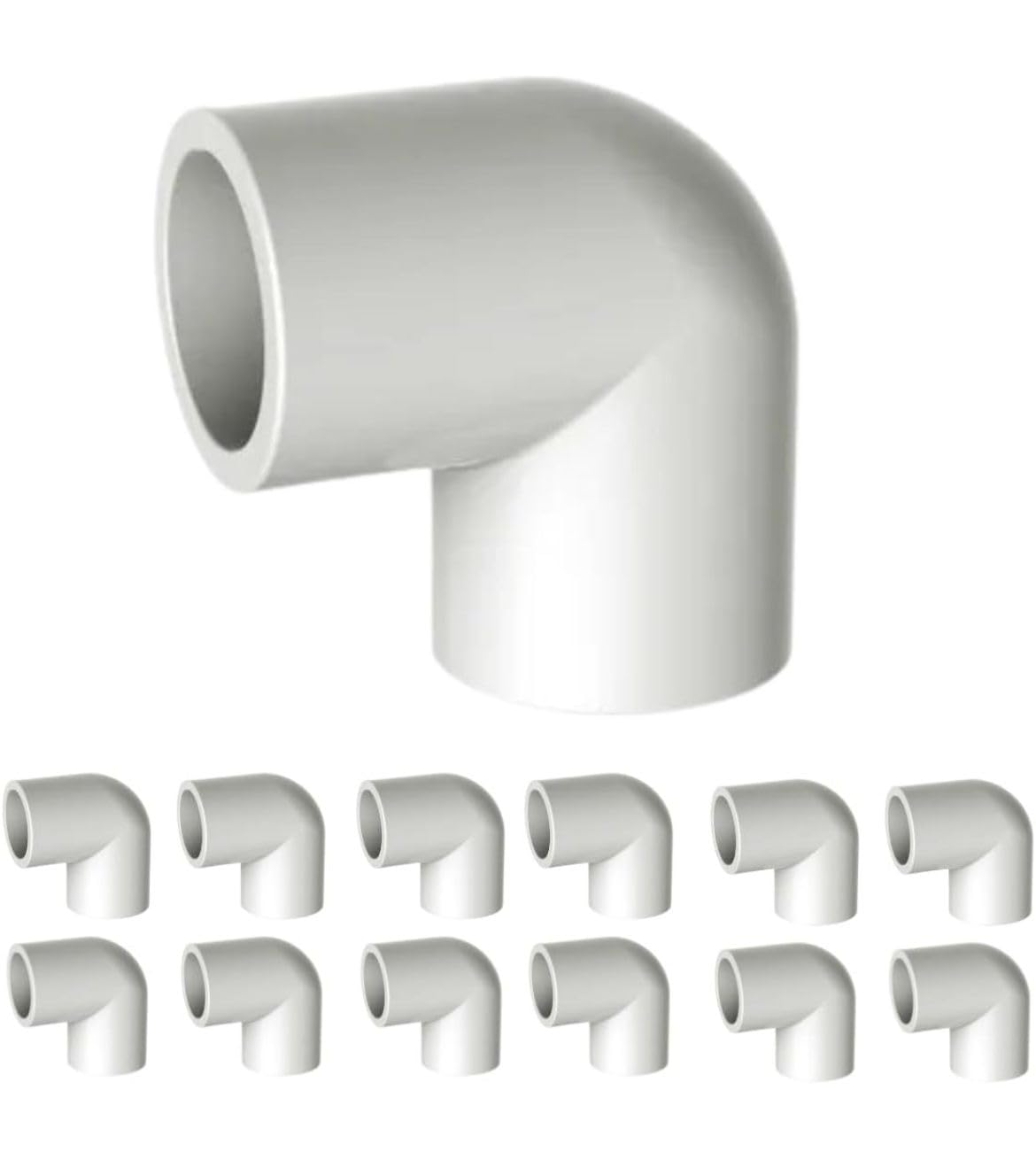 PVC Elbow, 3/4 Inch (19MM), 90 Degree, Heavy Duty PVC Pipe Joint Connector, White, for Furniture and Structure Frame pack of 12-image-8