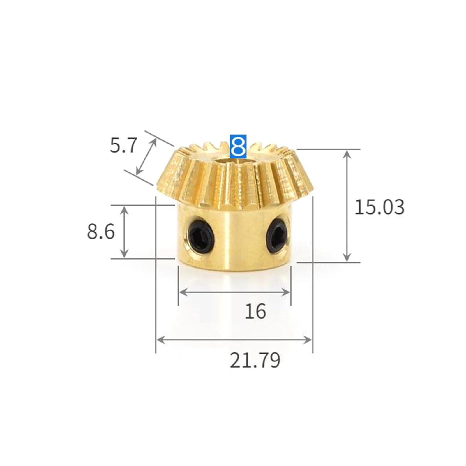 Engrenages coniques, Engrenage conique en laiton for moteur, 1 module 15/20/30/40 dents(1 Modulus 20 Teeth,Bore 8mm)