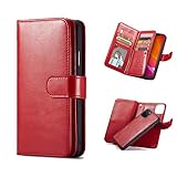 iPhone 12 Pro Wallet Cover, Moekk Premium Classic PU Leather Wallet Case with Card Slots Kickstand Clutch Handbag Magnetic Closure Pouch Protective Cover for 6.1 inch iPhone 12/12 Pro,Red