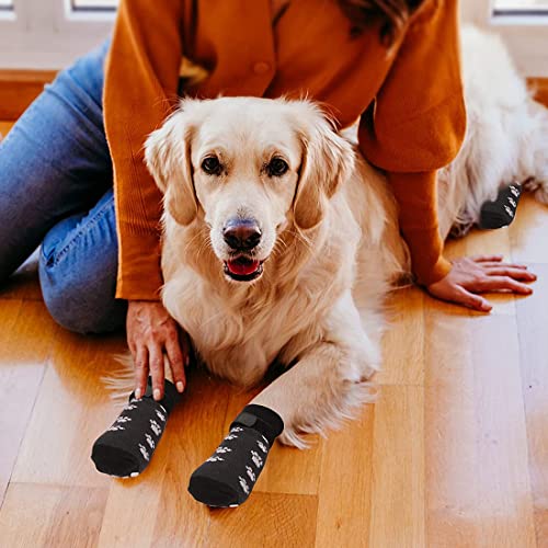XPEX 4er-Pack Anti-Rutsch-Pfotenschutz-Hundesocken, Anti-Rutsch-Hundesocken mit verstellbaren Trägern, Anti-Rutsch-Socken, Indoor-Hunde-Anti-Rutsch-Socken