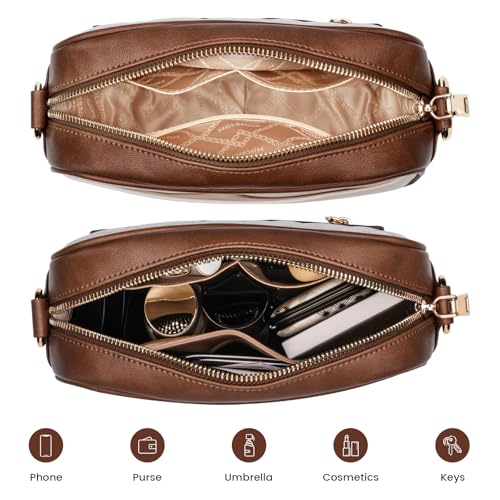 molshine Quilted Crossbody Bags for Women, Small PU Leather Crossbody Shoulder Handbag with Adjustable Wide Strap DLK00454