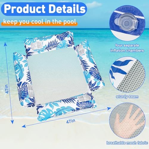 Korlon Inflatable Pool Floats Adult, 2Pack/1Pack Pool Hammock Float Chair - 4