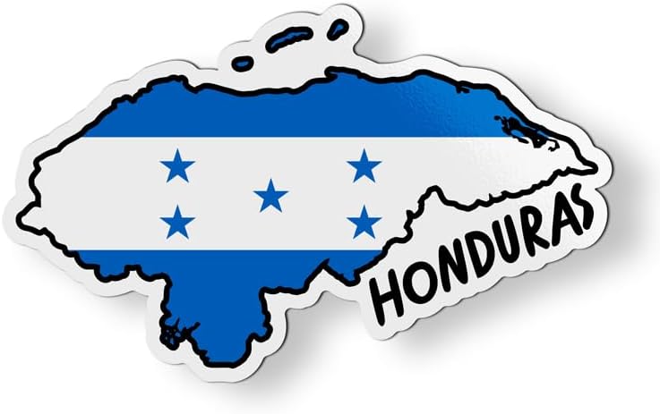 Honduras Map with Flag Magnet for Car Fridge Locker Metal Door - 4.5"