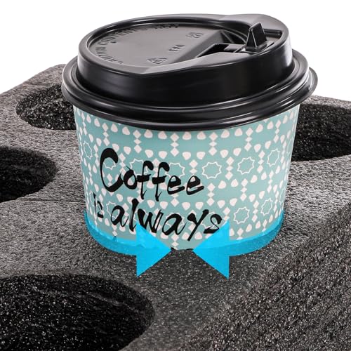 ZOOFOX 2 Pack Drink Carrier for Delivery, 6 Cup Reusable Foam Coffee Tray for Hot and Cold Drinks, to Go Drink Holder for Beverages, Delivery, Take Out, Outdoors by ZOOFOX - Image 3