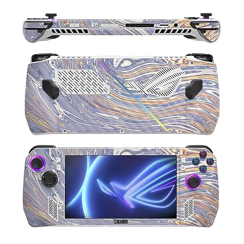 Image of MightySkins Carbon Fiber Skin Compatible with Asus ROG Ally - Liquid Silver | Protective, Durable Textured Carbon Fiber Finish | Easy to Apply