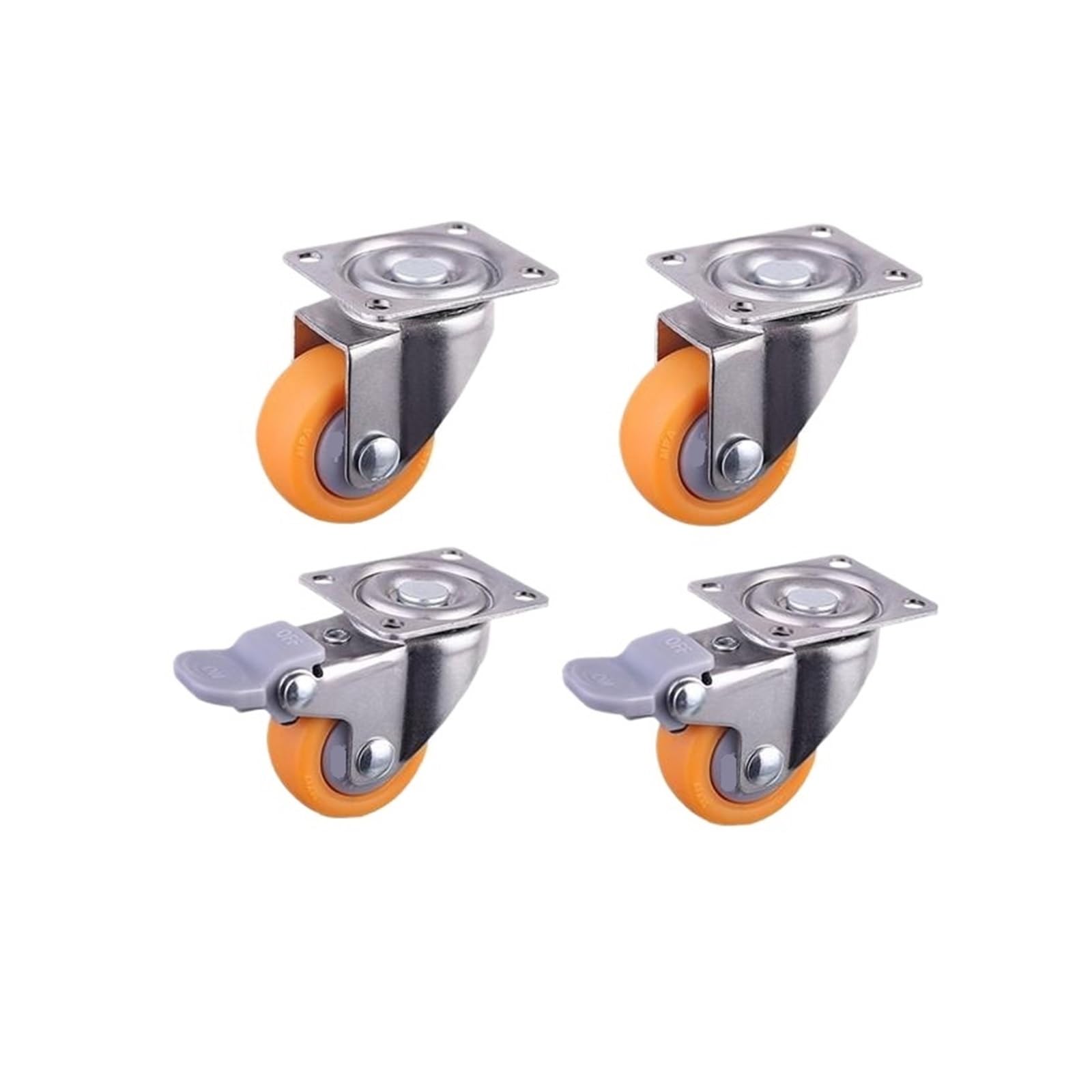 MXXDMOPD 4 Pieces/lot 1.5 inch Screw casters Orange PP Furniture Wheels Silent Display Cabinet Speakers(H)