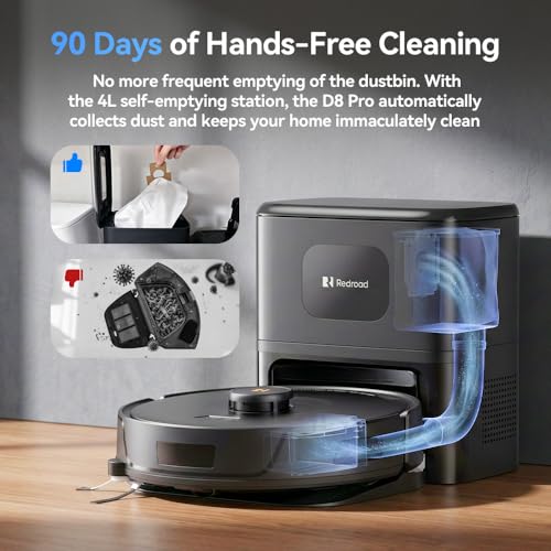 Image of Robot Vacuum 38,000 Pa Robot Vacuum Mop,120Day Self Emptying Vacuum Robot,Lidar Navigation,5G 2.4GWiFi APP Aspirateur Robot,Self-Charging Robot Vacuums for Pet,Floor,Carpet R11 Max Black