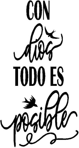 Yoursidecal Calcomanías de pared españolas decorativas para pared Con Dios Todo ES Posible Mensajes textos biblicos decorativos en español Frases Yoursidecal Calcomanías de pared españolas decorativas para pared Con Dios Todo ES Posible Mensajes textos biblicos decorativos en español Frases