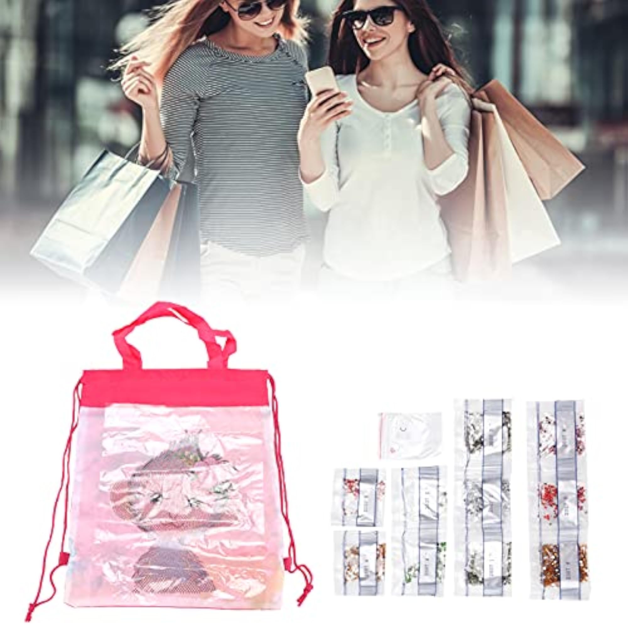 Polyester Drawstring Storage Tool Shopping Bag, Large Capacity