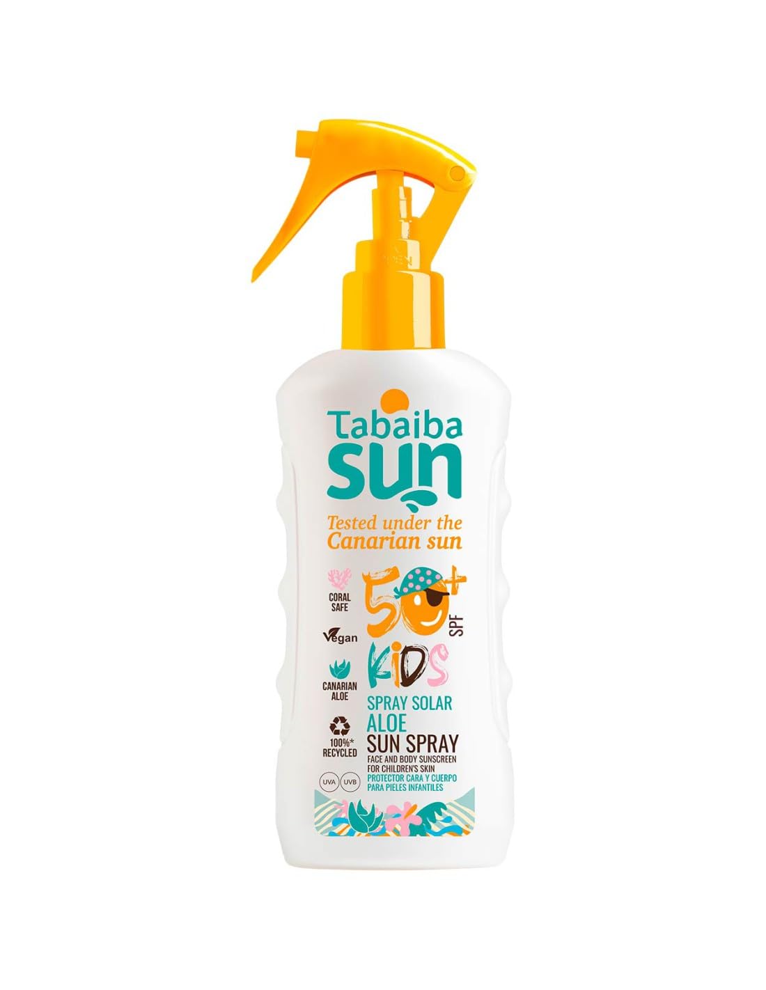 Tabaiba Sun Aloe Vera Lot de 2 crèmes solaires en spray pour enfants SPF 50+