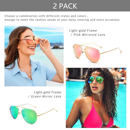 Image of SUNGAIT Women's Lightweight Oversized Aviator Sunglasses