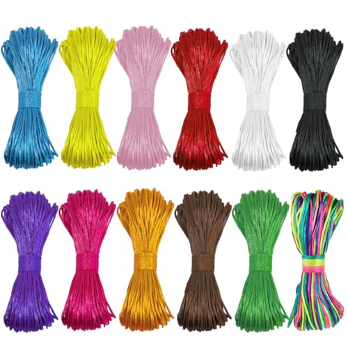 Ewparts Cola de Raton 240 Metros Hilos para Pulseras Cordon para Pulseras Cordón de Cola de Rata, de satén Seda Nailon de 1,5mm para Hacer Pulsera de la Amistad cordón de Anudado Chino Hilos