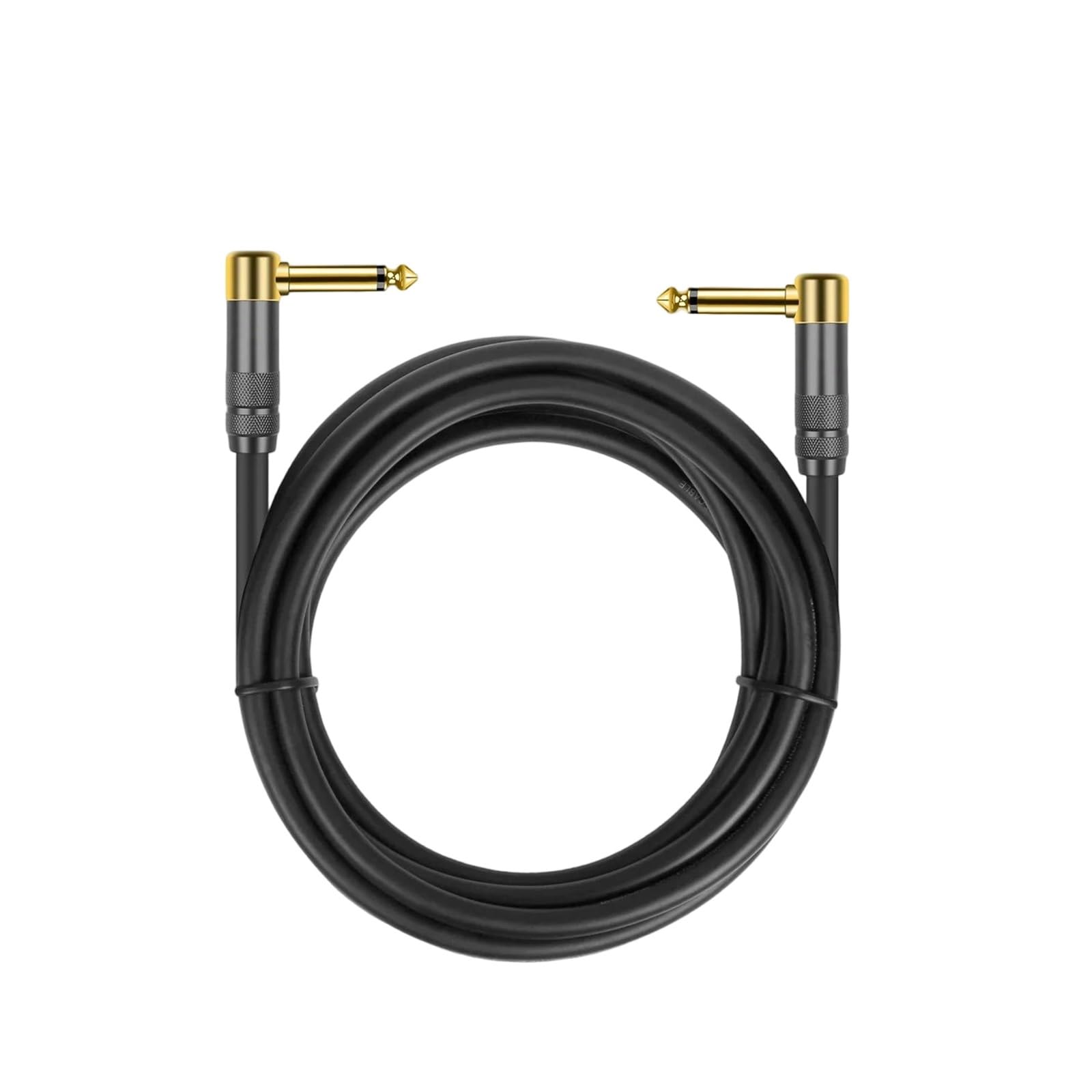 Cable TRS Macho De Ángulo Recto 1/4 Pulgadas Para Mandolina Eléctrica Bajo | Cable de para guitarra(Pack of 2,12m)