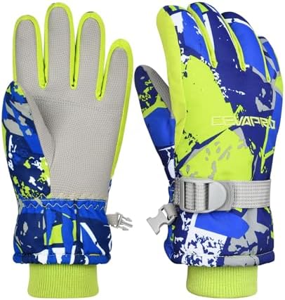 Cevapro Kids Ski Gloves Waterproof Winter Snow Gloves Warm for Boys Girls Cold Weather Outdoor Snowboard