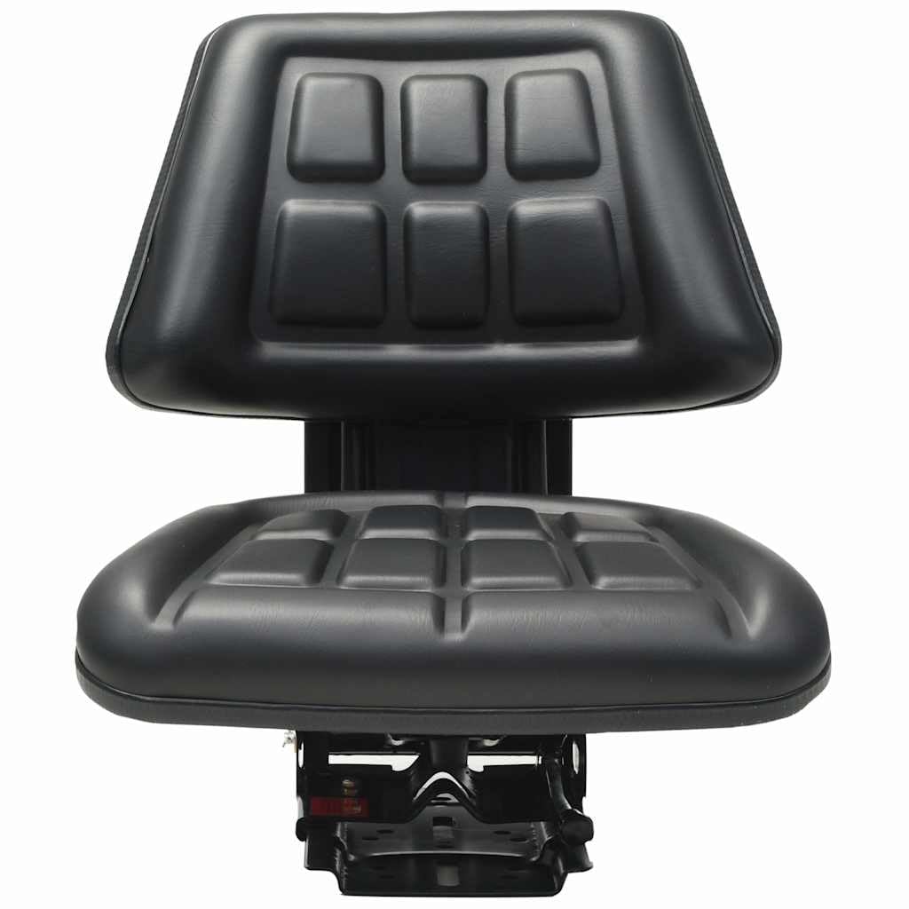 Sedile trattore con sospensione nera, telaio in acciaio PVC imbottito 48 x 50 x 59 cm, seduta da 50 a 130 kg, regolabile 150 mm, per terreni accidentati