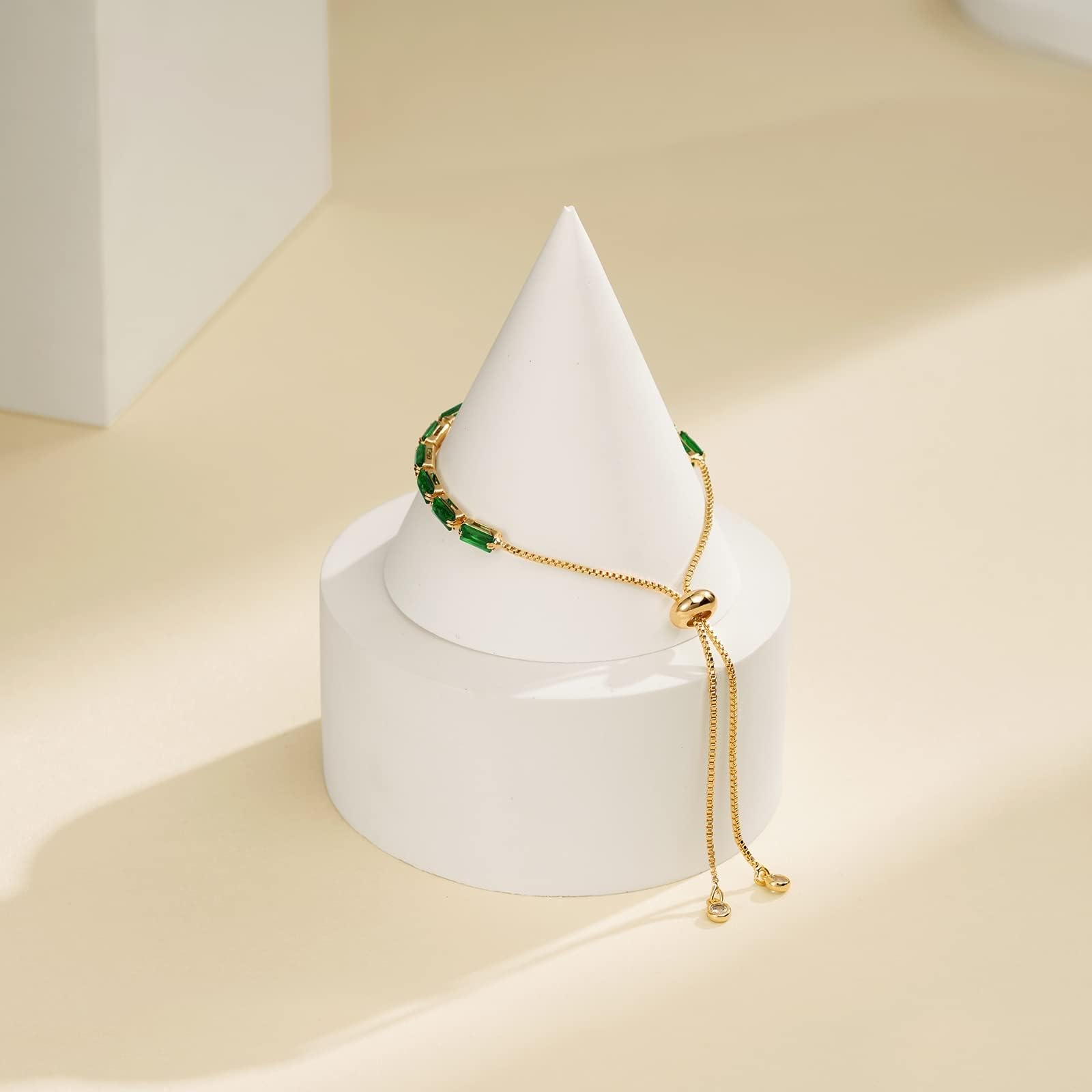 KissYan Tennis Bracelet for Women, 14K Gold Plated Cubic Zirconia Adjustable Slider Bracelets Trendy Jewelry Gift