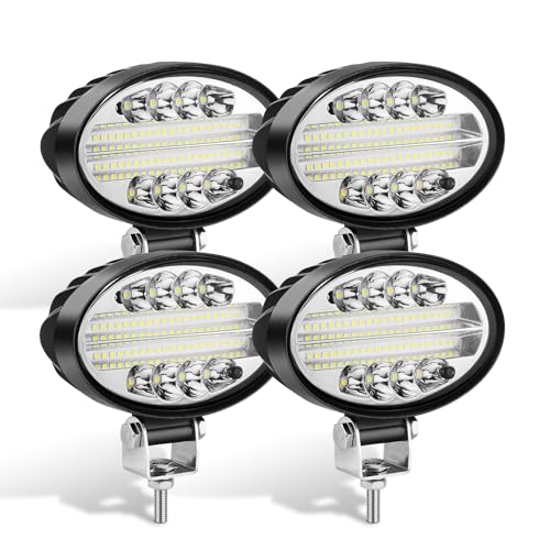 SKYWORLD 4 Pcs Ovalada Faros de Trabajo LED, 5.5 pulgadas 14cm 20W Inundacion spot lámpara trabajo led 12V 24V Focos Tractor Impermeable para Off road Camión Coche ATV SUV 4x4 faros antiniebla