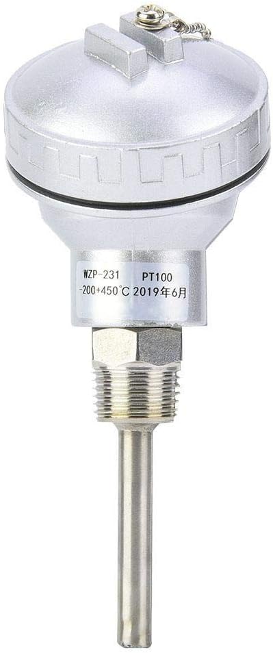 RTD Temperature Sensor, RTD PT100 Temperature Sensor Probe 1/2" NPT Thread Thermocouple Terminal Head,Simple and Easy to Install(50mm/2in)