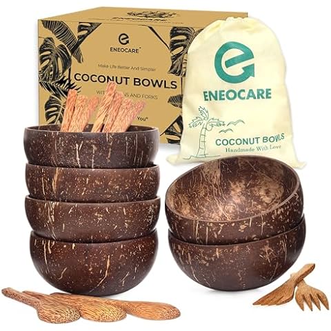 ENEOCARE Coconut Bowl Sets Cover