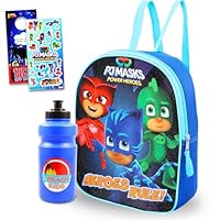 Disney PJ Masks Mini Backpack for Boys - Bundle with 11\" Mini School Bag for Toddlers Plus Water Bottle, Stickers, More | PJ Masks Small Backpack for Kids, Girls