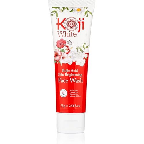 Koji White Kojic Acid Skin Brightening Face Wash for Exfoliating Face, Hydrating Face Moisturizer, Vegan Face Wash, Even Skin Tone with Vitamin C, Flower Extracts, Vitamin E, 2.54 Fl Oz
