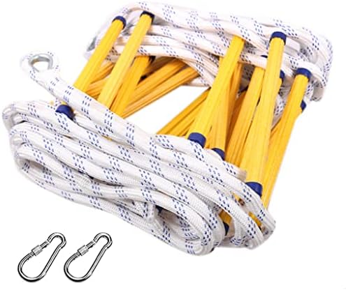 Ladders Emergency Fire Escape, Window Fire Escape, Escape Rope Fire Escape with Hooks Flame Resistant Safety Rope