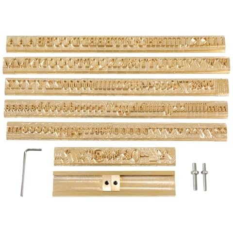 ZONEPACK Copper Brass Stamping Flexible Letters Numbers Alphabets Symbols Characters Molds CNC Engraving Molds for Hot Foil Stamping Machine (10mm 184 PCS Time New Roman) Cover
