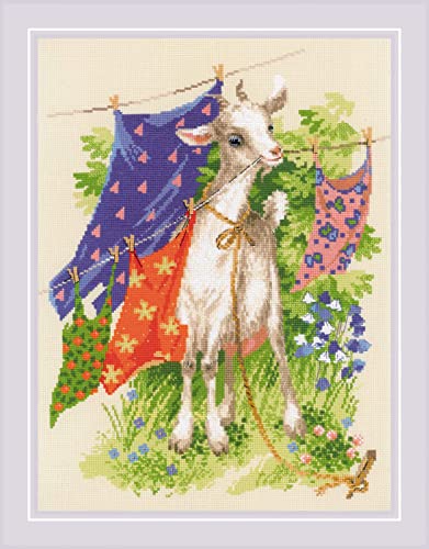Riolis - Kit Per Punto Croce, Motivo: Capra Imperiale, 14 Pezzi