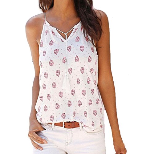 Tops Mujer Verano Locker Neckholder Flores Blusa hombro libre parte superior mujer Blanco M