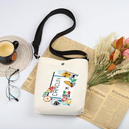 WSNANG Cancun Mexico Travel Crossbody Bag Cancun Travel Shoulder Bag Cancun Summer Beach Gift Welcome to Cancun Gift2